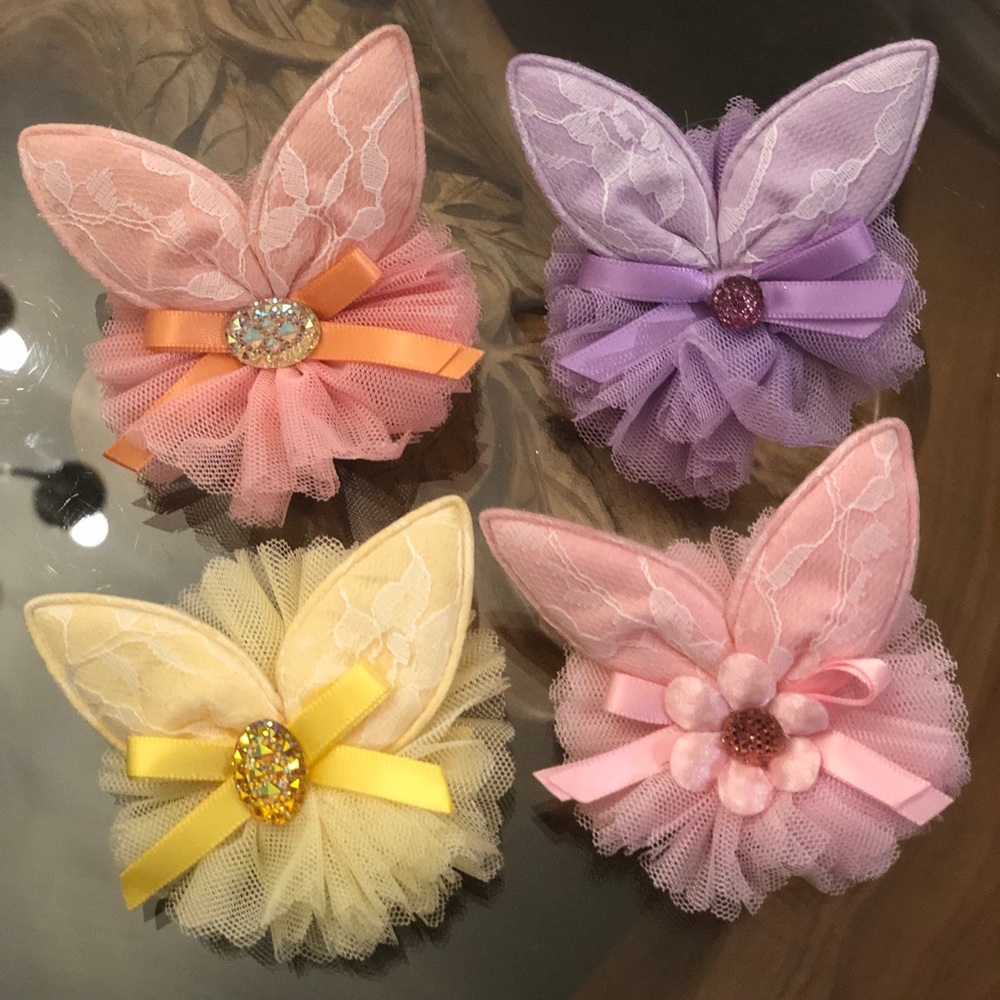 Bunny ear hair pins